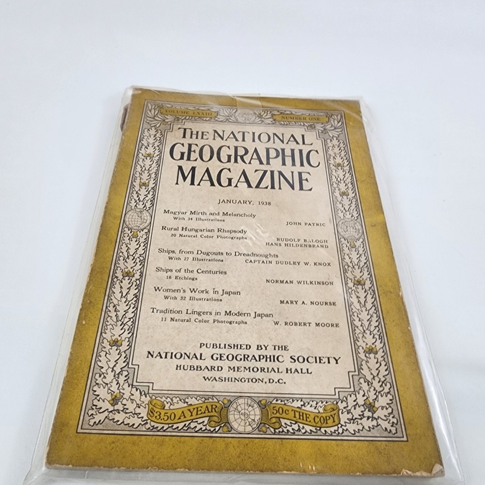 National Geographic Magazine January 1938 No Insert